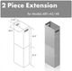 ZLINE 71" Stainless Steel 2-Piece Chimney Extension -1