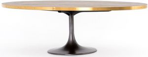 Four Hands Evans Brown Brass 98" Oval Dining Table