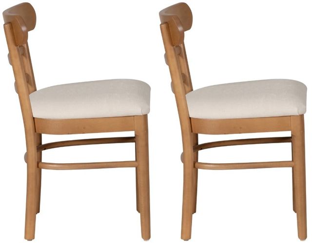Linon Mariah 2-Piece Beige/Gray Dining Chair Set-4