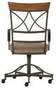 Powell® Hamilton Medium Cherry/Matte Pewter Swivel Dining Arm Chair-3