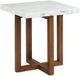 Elements International Morris Espresso End Table with White Marble Top-0