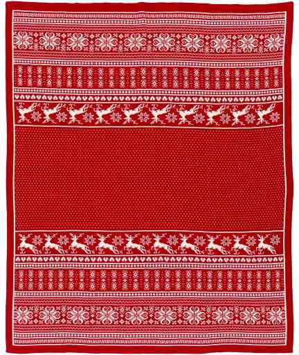 Surya Rudolf Bright Red 50"x60" Throw Blanket-1