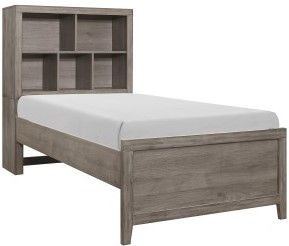 Mazin Furniture Woodrow Brownish Gray Twin Bookcase Bed-1