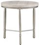 Olliix by Madison Park Silver/Cream Reese Real Marble Round End Table-0
