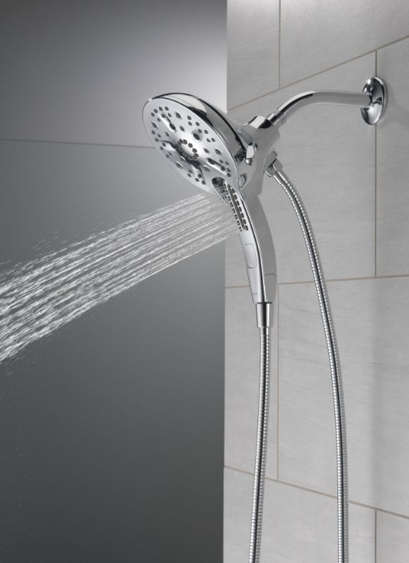 Delta Universal Showering In2ition® H2Okinetic® Chrome 5-Setting 2-in-1 Shower-1
