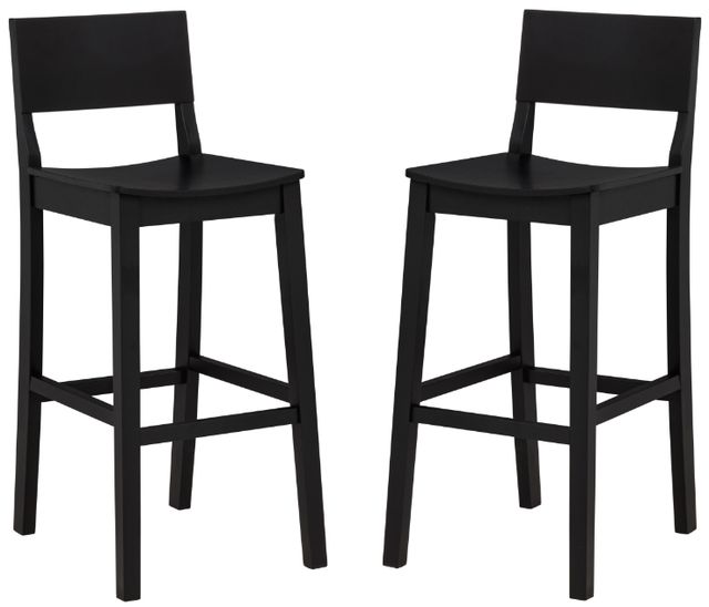 Linon Kentucky 2-Piece Black Barstool Set-0