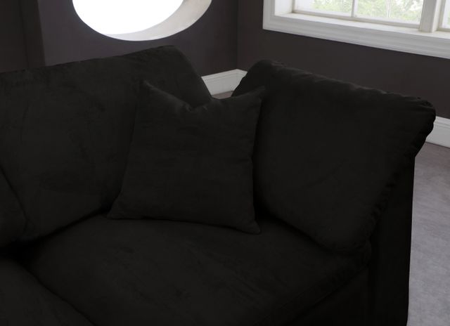 Meridian Furniture Cozy 4-Piece Black Velvet Cloud Modular Sectional-4