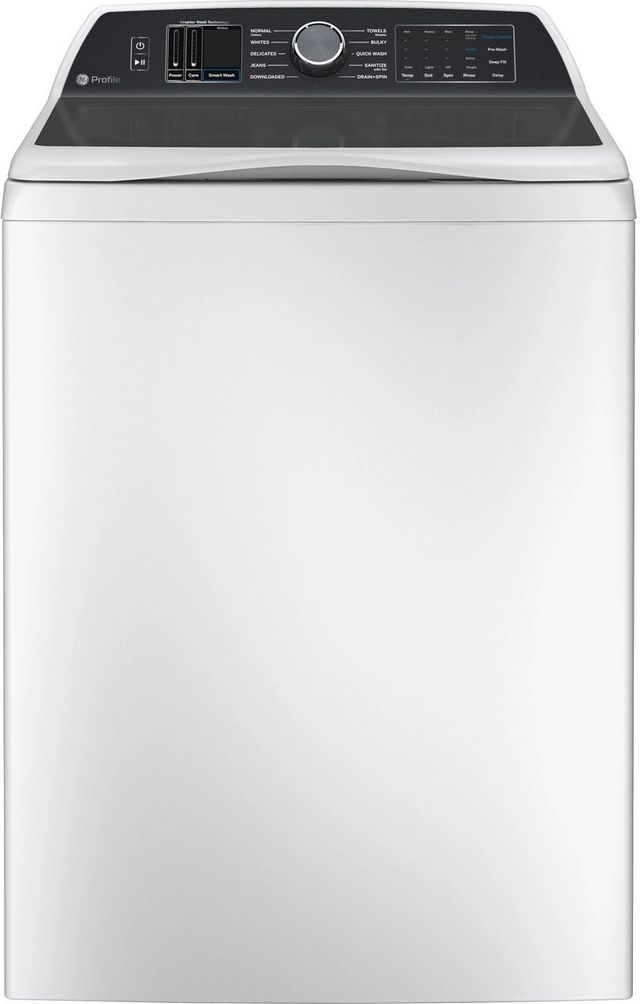 GE Profile™ White Top Load Washer & Electric Dryer Laundry Pair-1