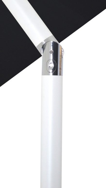 Meridian Furniture Fiji Black/Matte White/White Aluminum Outdoor Patio Umbrella and Round Base-4