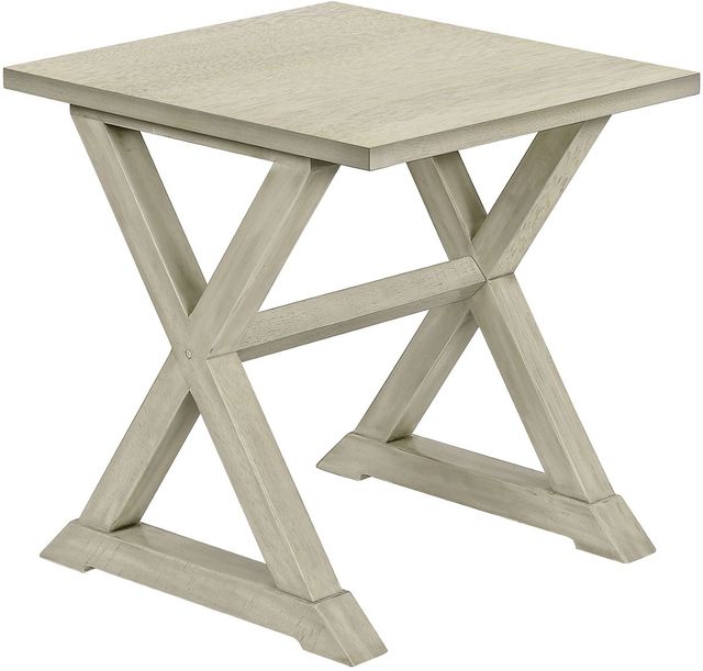 Monarch Specialties Inc. Antique White Veneer Square End Table-0