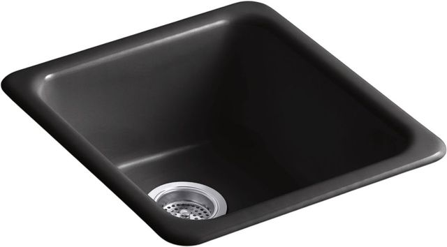 KOHLER® Iron/Tones® Black 17" Top/Undermount Single-Bowl Bar Sink-0
