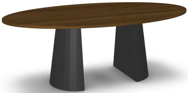 Amisco Customizable Gemma Walnut Veneer 84" Oval Dining Table-0