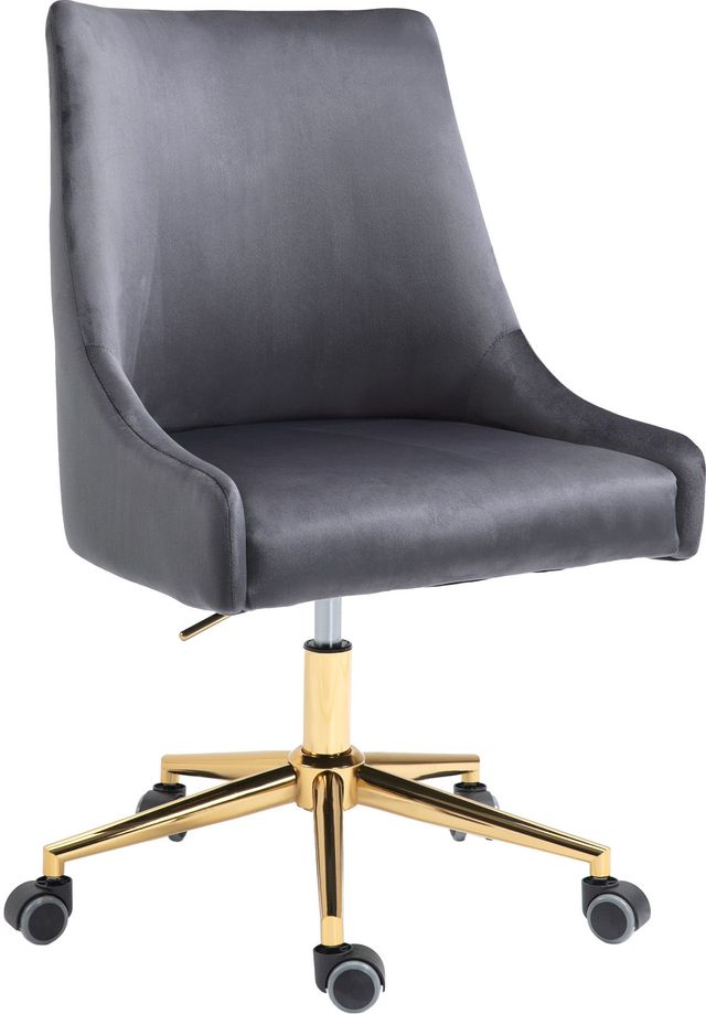 Meridian Furniture Karina Grey Velvet Office Chair-0