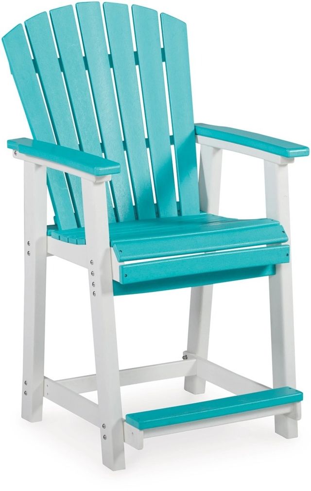 Signature Design by Ashley® Eisely 2-Piece Turquoise Outdoor Counter Bar Stool Set-1