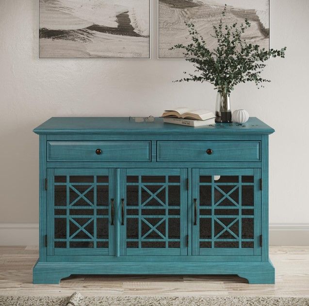 Jofran Inc. Craftsman Antique Blue 50" Media Console-1