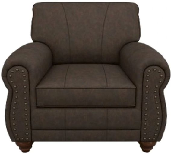 Best® Home Furnishings Customizable Leather Club Chair with Dark Walnut Legs-1