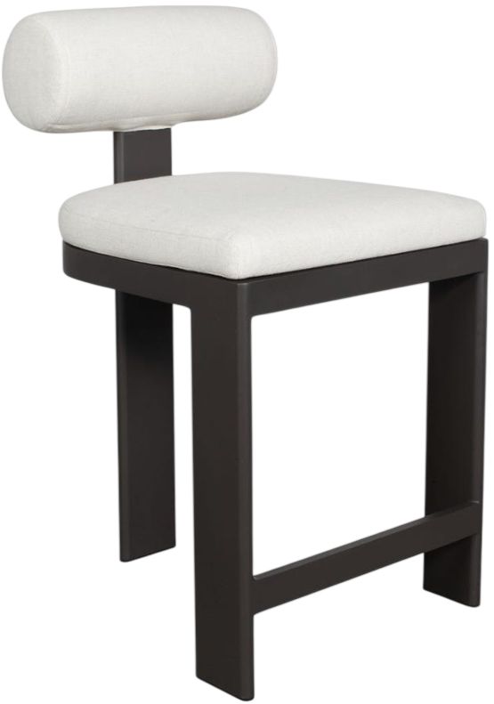 Uttermost® Bolster Back Java Black/Oyster Aluminum/Fabric Outdoor Counter Stool-0