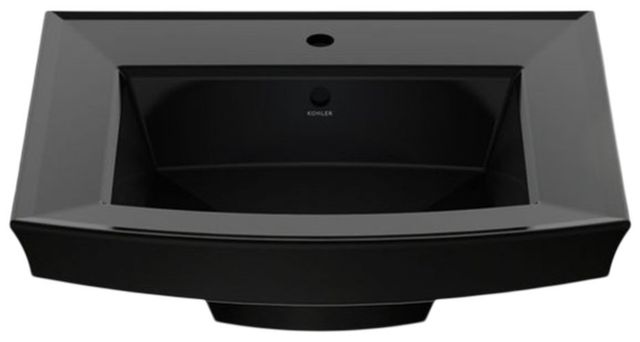 Kohler Archer® Black 24" Rectangular Pedestal Bathroom Sink-4