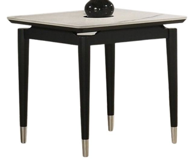 Furniture of America® Maidstone White End Table with Black Base-0