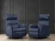 Via Furniture 90 Blue Power Swivel Rocker Recliner-1