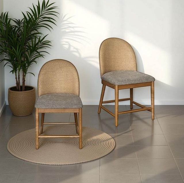 Nest Home Collections Gracie Anew Gray/Natural/Rattan Dining Chair-1