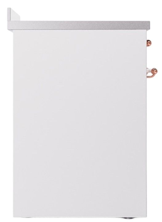 Ilve® Nostalgie II Noblesse 30'' White Pro Style Induction Range with Copper Trim-2