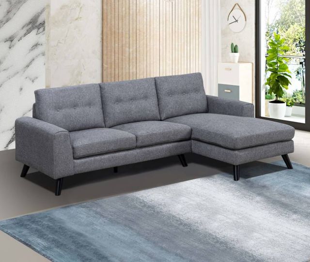 Mazin Furniture Evelyn 2-Piece Natural Gray Right-Arm Facing Loveseat Sectional and Chaise-1