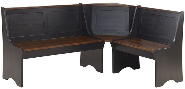 Linon Coastal 3-Piece Black/Walnut Nook Table Set-1
