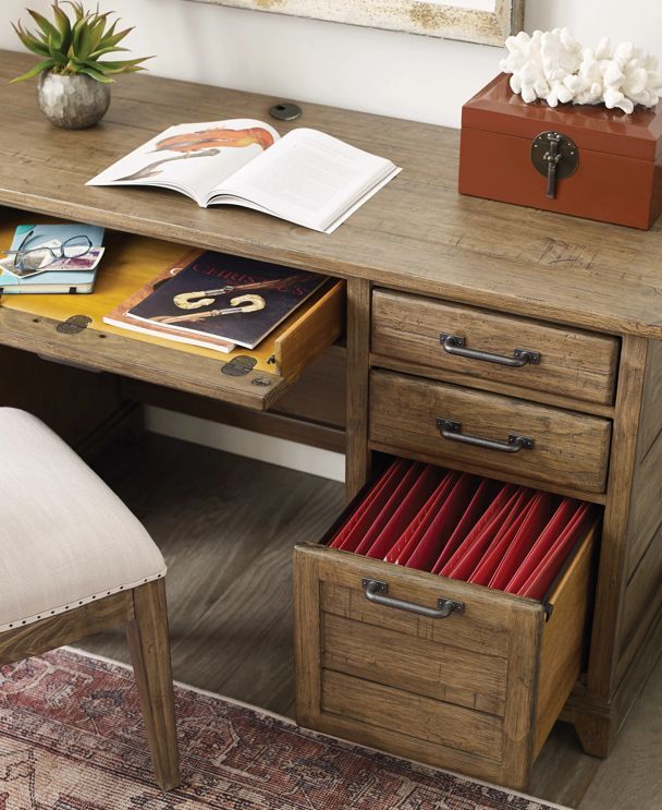 Kincaid® Plank Road Farmstead Beige Executive Credenza-1