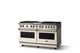 Viking® 5 Series 60" Pure White Pro Style Dual Fuel (NG) Range with Brushed Brass Trim-2