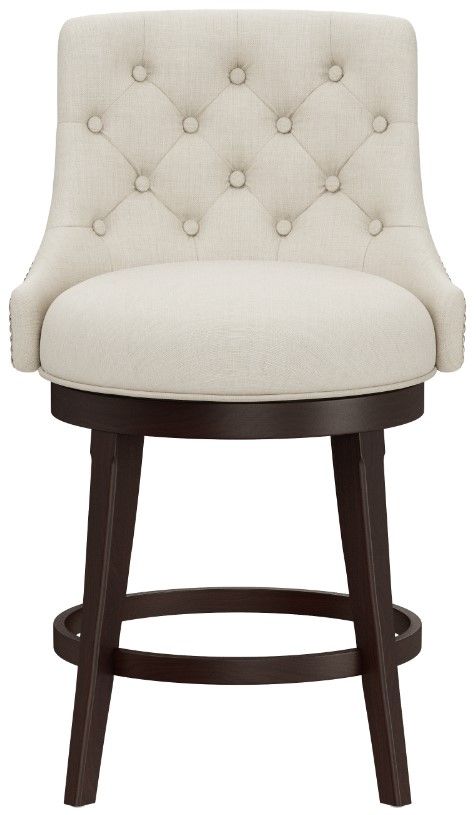 HH2 Home Halbrooke Chocolate/Cream Swivel Counter Stool-1