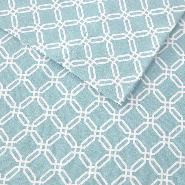 Olliix by True North by Sleep Philosophy Aqua Geo Full Cozy 100% Cotton Flannel Printed Sheet Set-1