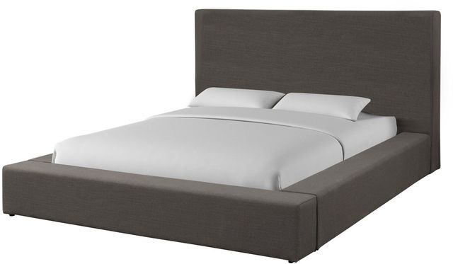 Parker House® Heavenly Flax Charcoal Queen Panel Bed with Comfort Pillows-0