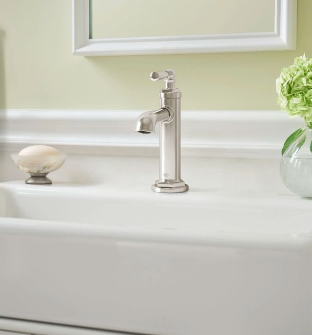 DXV Oak Hill® Platinum Nickel Single Handle Bathroom Faucet with Lever Handle-1
