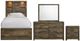 Elements International Bailey 4-Piece Warm Walnut Youth Twin Panel Bedroom Set-0