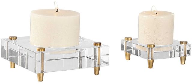 Uttermost® Claire 2-Piece Crystal Candleholders Set-0