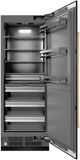 ZLINE Autograph Edition 30" 16.7 Cu. Ft. Column Refrigerator in Black Stainless Steel with Graphite Gray Interior and Champagne Bronze Accents-1