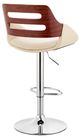 Armen Living Karter Cream/Walnut/Chrome Adjustable Bar Stool-2