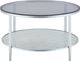 Steve Silver Co. Frostine Smoky Glass Top Cocktail Table with Chrome Base-2