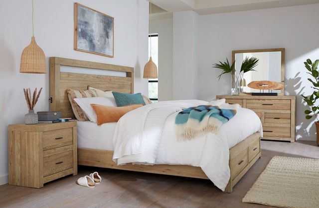 aspenhome® Modern Loft Modern Khaki King Panel Storage Bed-1