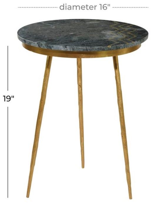 Deco Marche Black Side Table with Gold Base-3