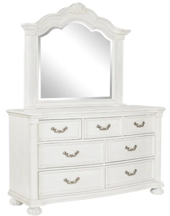 Montelaine Dresser and Mirror - Antique White Montelaine Dresser and Mirror - Antique White