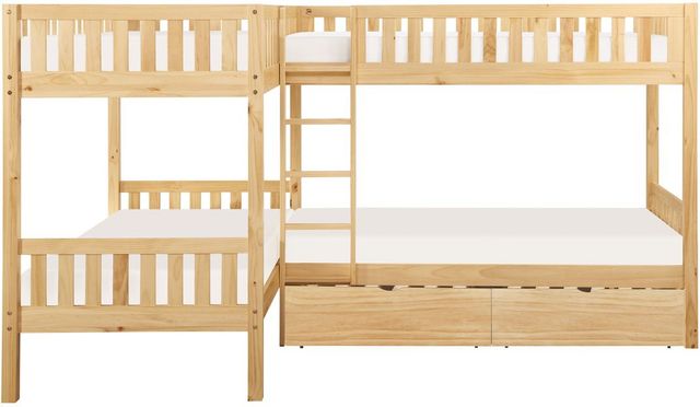 Homelegance® Bartly Natural Pine Youth Twin Corner Bunk Storage Bed-2