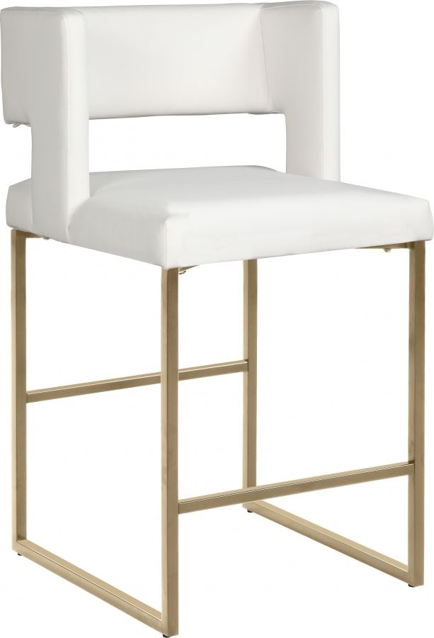 Meridian Furniture Caleb White Faux Leather Counter Stool-0