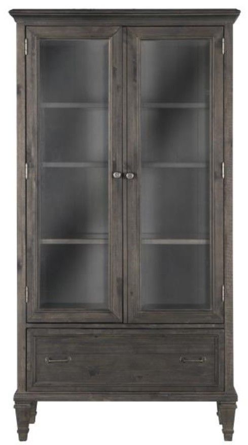 Magnussen Home® Sutton Place Weathered Charcoal Gray Door Bookcase-2