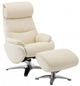 BarcaLounger© Adler Capri White Pedestal Recliner and Ottoman-2
