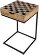 Jofran Inc. Global Archive Fairchild Brown Checkerboard C-Table with Black Base-5