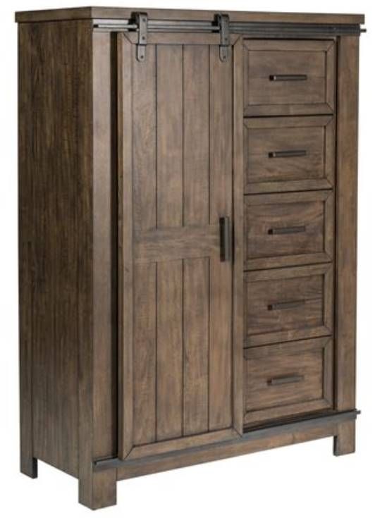 Liberty Furniture Thornwood Hills Rock Beaten Gray Sliding Door Chest
