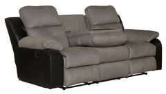 Catnapper® Felix Black/Gray Sofa with 3 Recliners and Drop Down Table