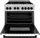 ZLINE Autograph Edition 36" Stainless Steel Pro Style Dual Fuel Range with White Matte Door and Matte Black Accents-1